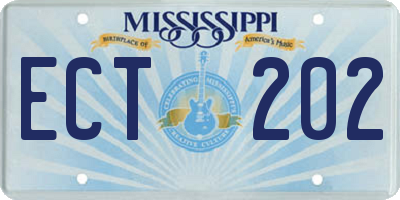 MS license plate ECT202