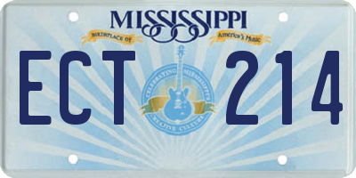 MS license plate ECT214