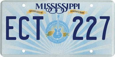 MS license plate ECT227
