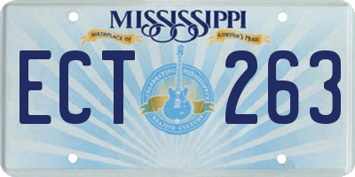 MS license plate ECT263