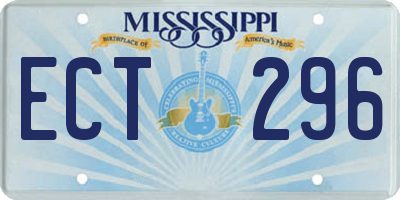 MS license plate ECT296