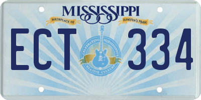 MS license plate ECT334