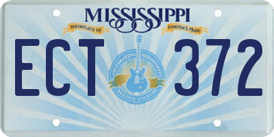 MS license plate ECT372