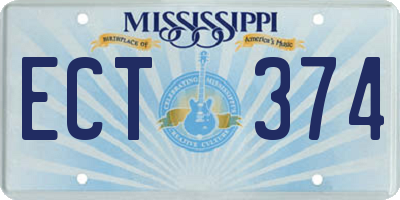 MS license plate ECT374