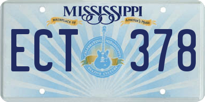 MS license plate ECT378