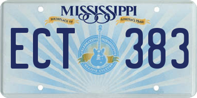 MS license plate ECT383