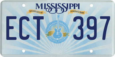 MS license plate ECT397