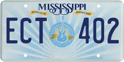 MS license plate ECT402