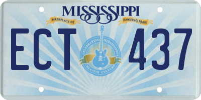 MS license plate ECT437