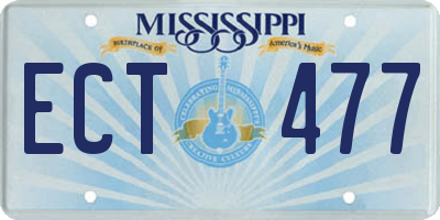 MS license plate ECT477