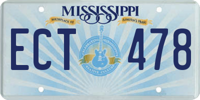 MS license plate ECT478