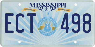 MS license plate ECT498