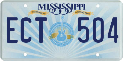MS license plate ECT504