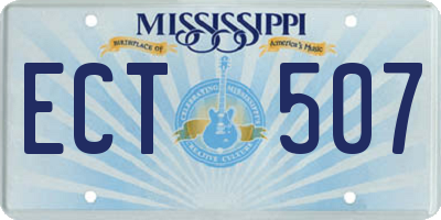 MS license plate ECT507