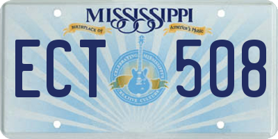 MS license plate ECT508
