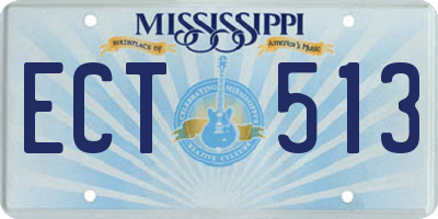 MS license plate ECT513