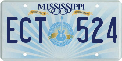 MS license plate ECT524