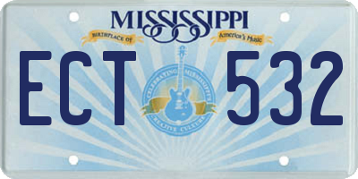 MS license plate ECT532