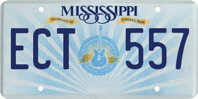MS license plate ECT557