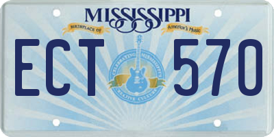 MS license plate ECT570