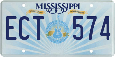 MS license plate ECT574