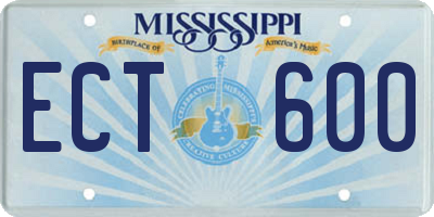 MS license plate ECT600