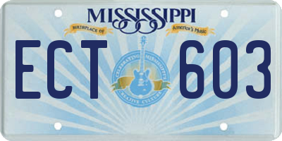 MS license plate ECT603