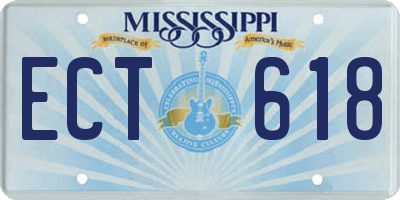 MS license plate ECT618
