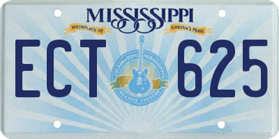 MS license plate ECT625