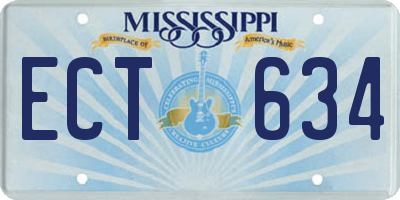 MS license plate ECT634