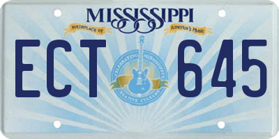 MS license plate ECT645
