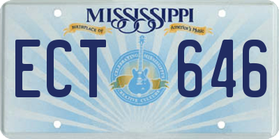 MS license plate ECT646
