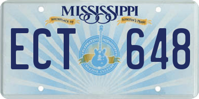 MS license plate ECT648