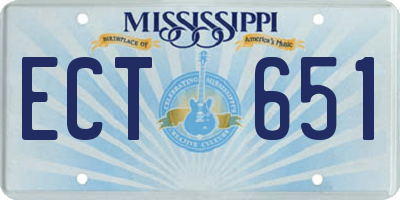 MS license plate ECT651