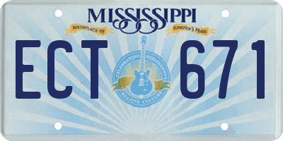 MS license plate ECT671