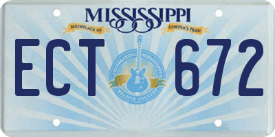MS license plate ECT672