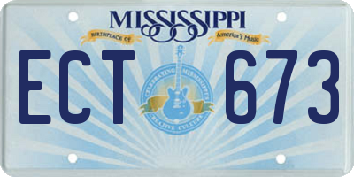 MS license plate ECT673