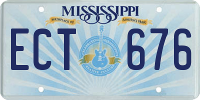 MS license plate ECT676