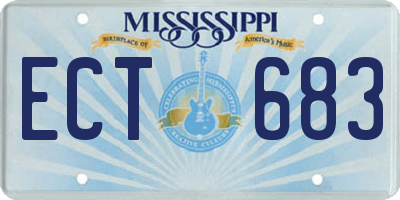 MS license plate ECT683