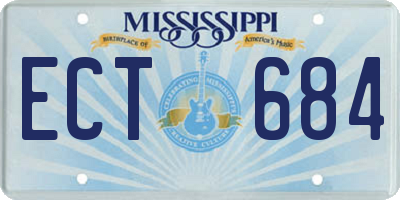 MS license plate ECT684