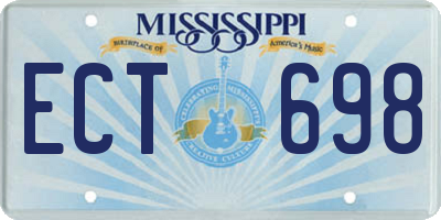 MS license plate ECT698