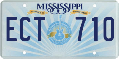 MS license plate ECT710
