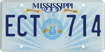 MS license plate ECT714