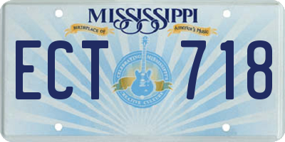 MS license plate ECT718