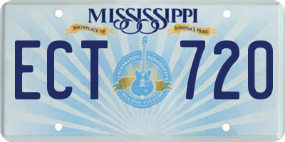 MS license plate ECT720