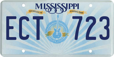 MS license plate ECT723