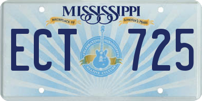 MS license plate ECT725
