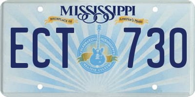 MS license plate ECT730