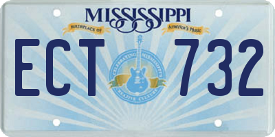 MS license plate ECT732