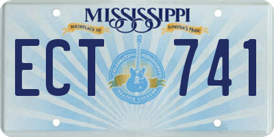 MS license plate ECT741